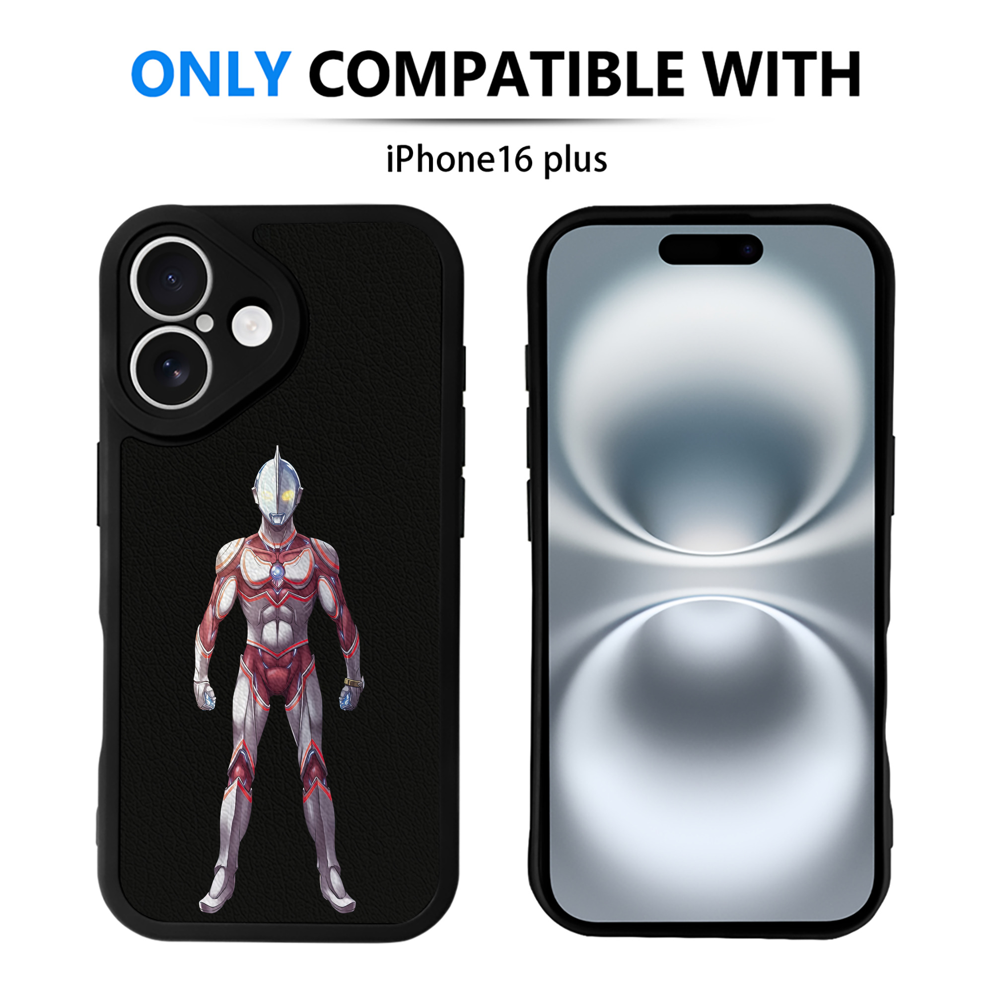 （画像用） ウルトラマン Ultraman 【iPhone 16シリーズ対応】シリコンスマホケース（レザー調） 材質：シリコン